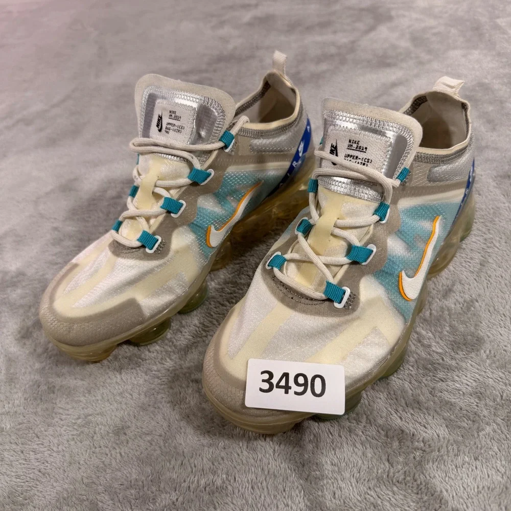Nike Air Vapormax 2019 Women 8.5 White Blue CI1240-102 Running Shoes Sneaker